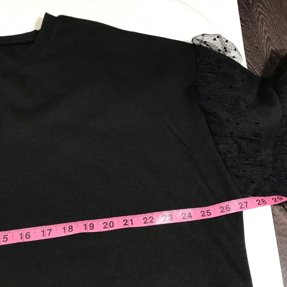 Forever 21 Black Lace Sweatshirt - Size 3X - Picture 7 of 11